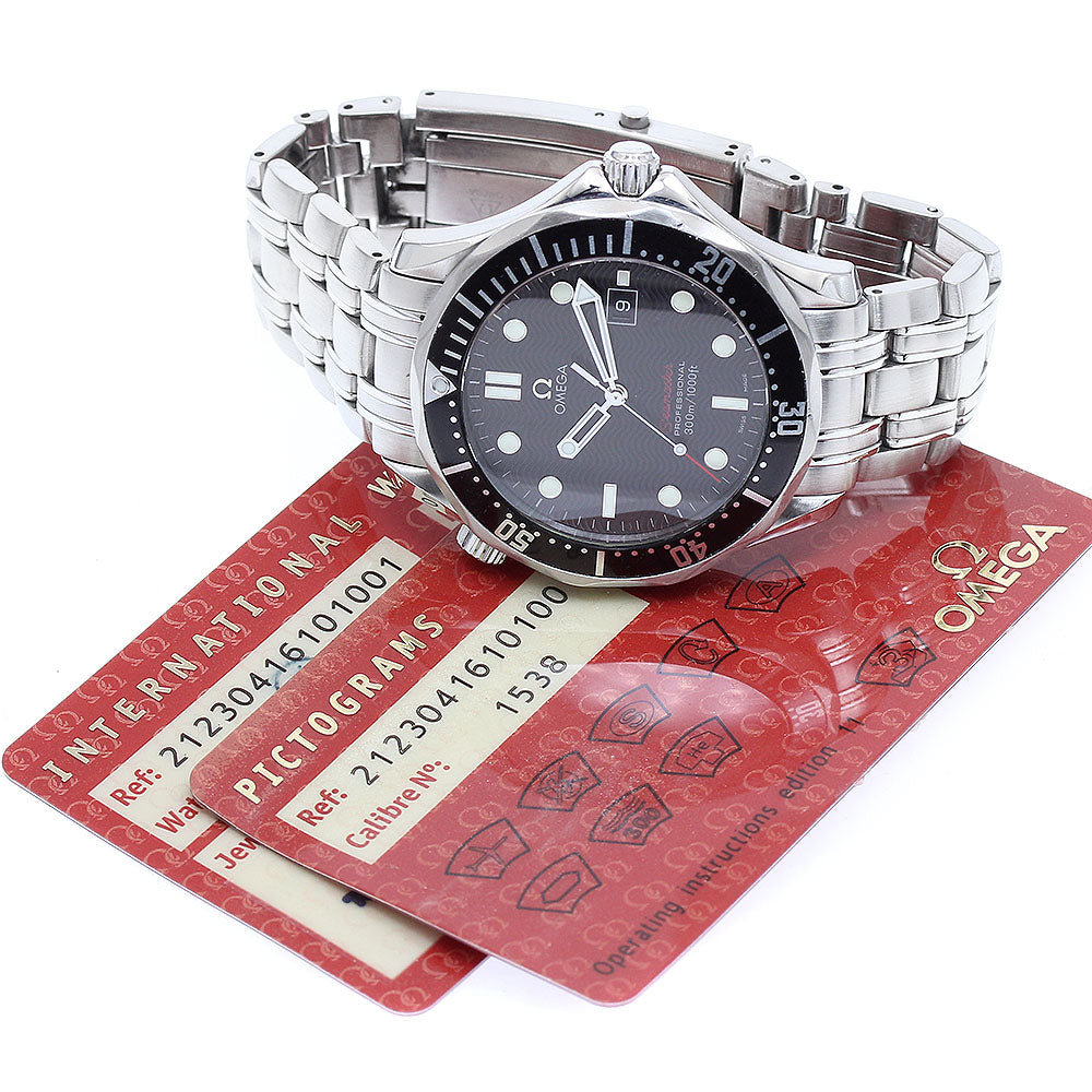 OMEGA 212.30.41.61.01.001 Seamaster 300 Date Quartz Men's Watch with Warranty Card