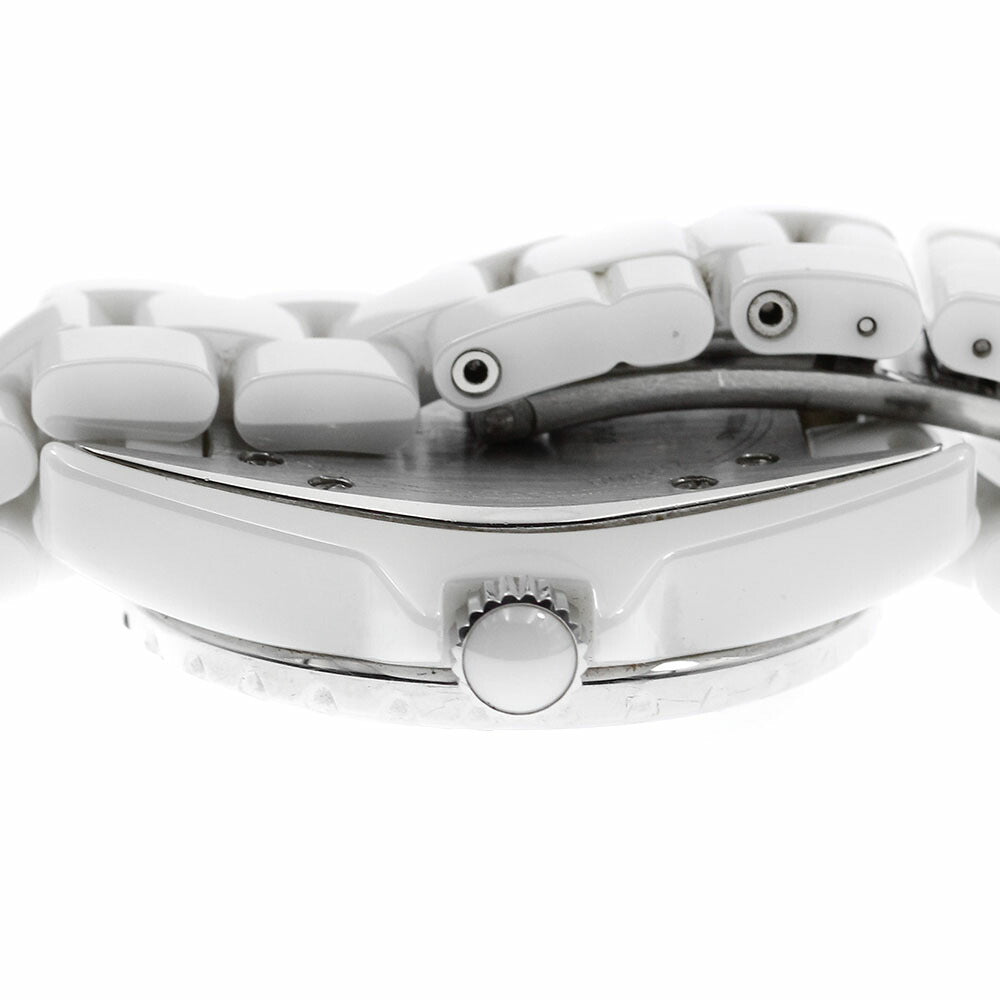 CHANEL H1630 J12 White Ceramic Black Diamond Bezel Quartz Women's Watch