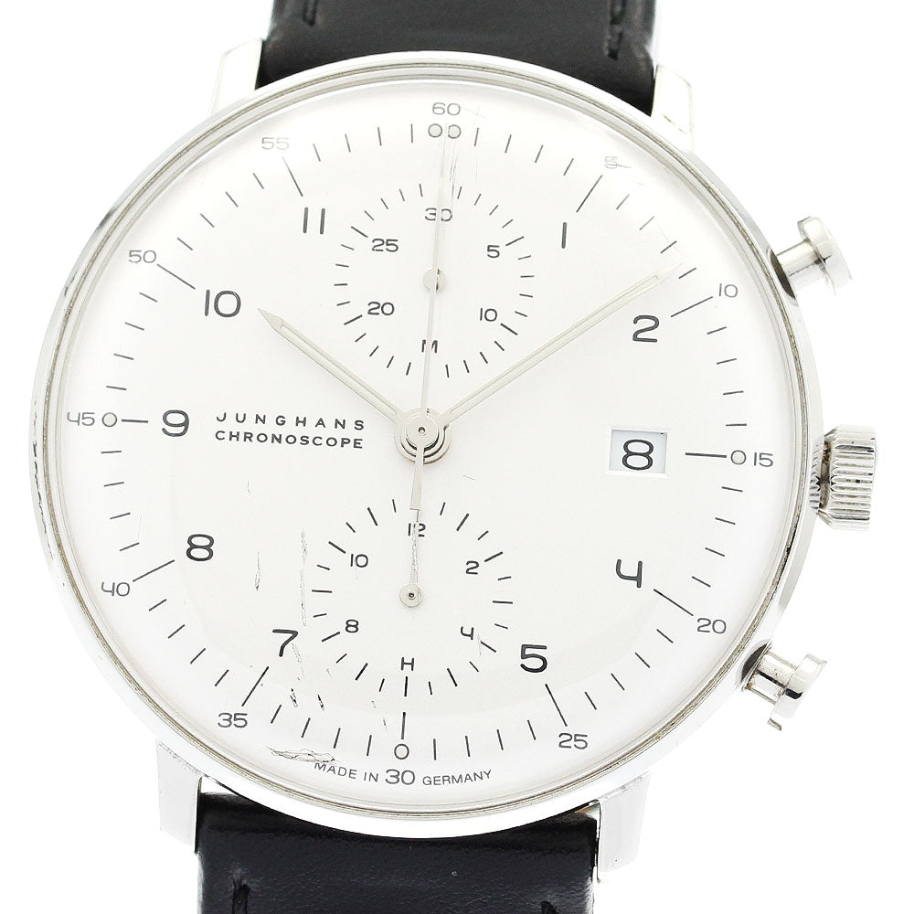 JUNGHANS 027/4800.00 Max Bill Chronoscope Date Automatic Men's Watch with Box
