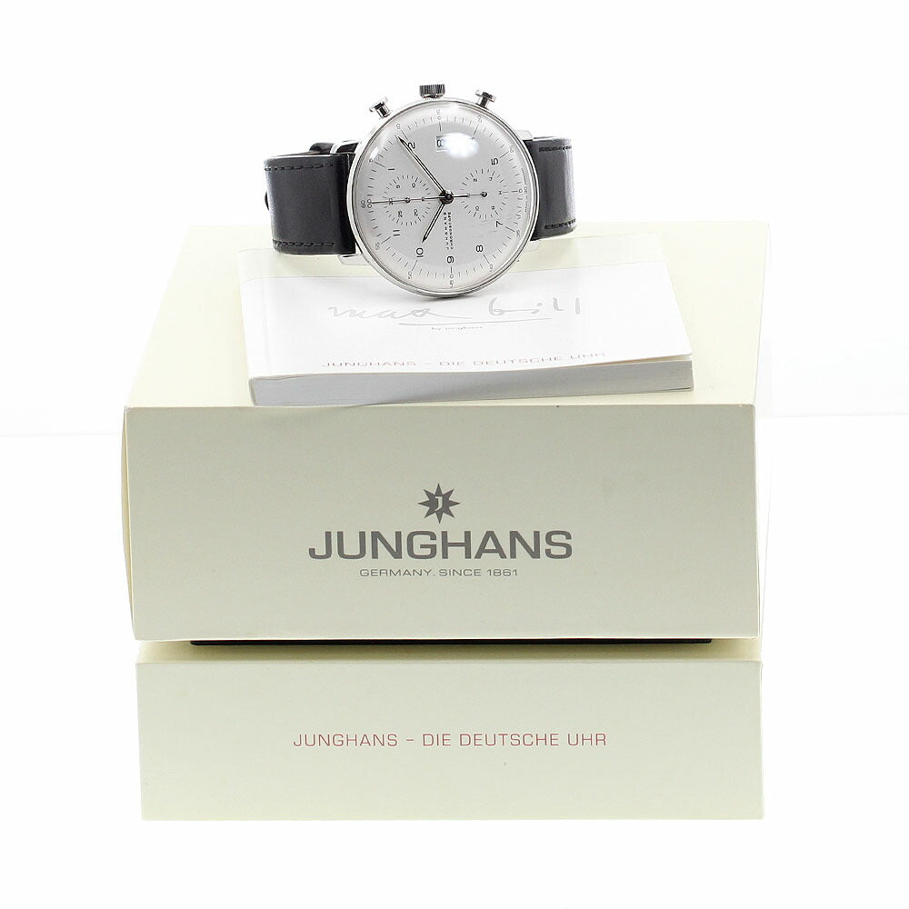 JUNGHANS 027/4800.00 Max Bill Chronoscope Date Automatic Men's Watch with Box