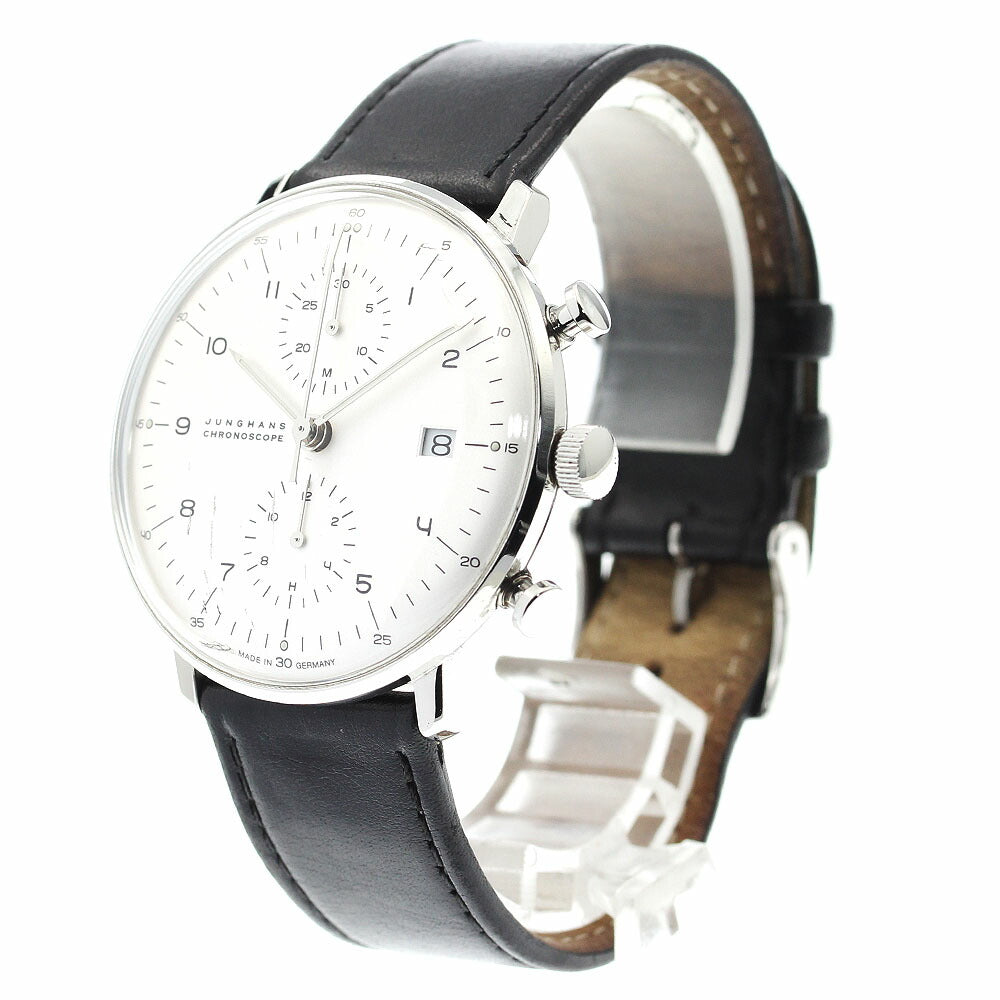 JUNGHANS 027/4800.00 Max Bill Chronoscope Date Automatic Men's Watch with Box