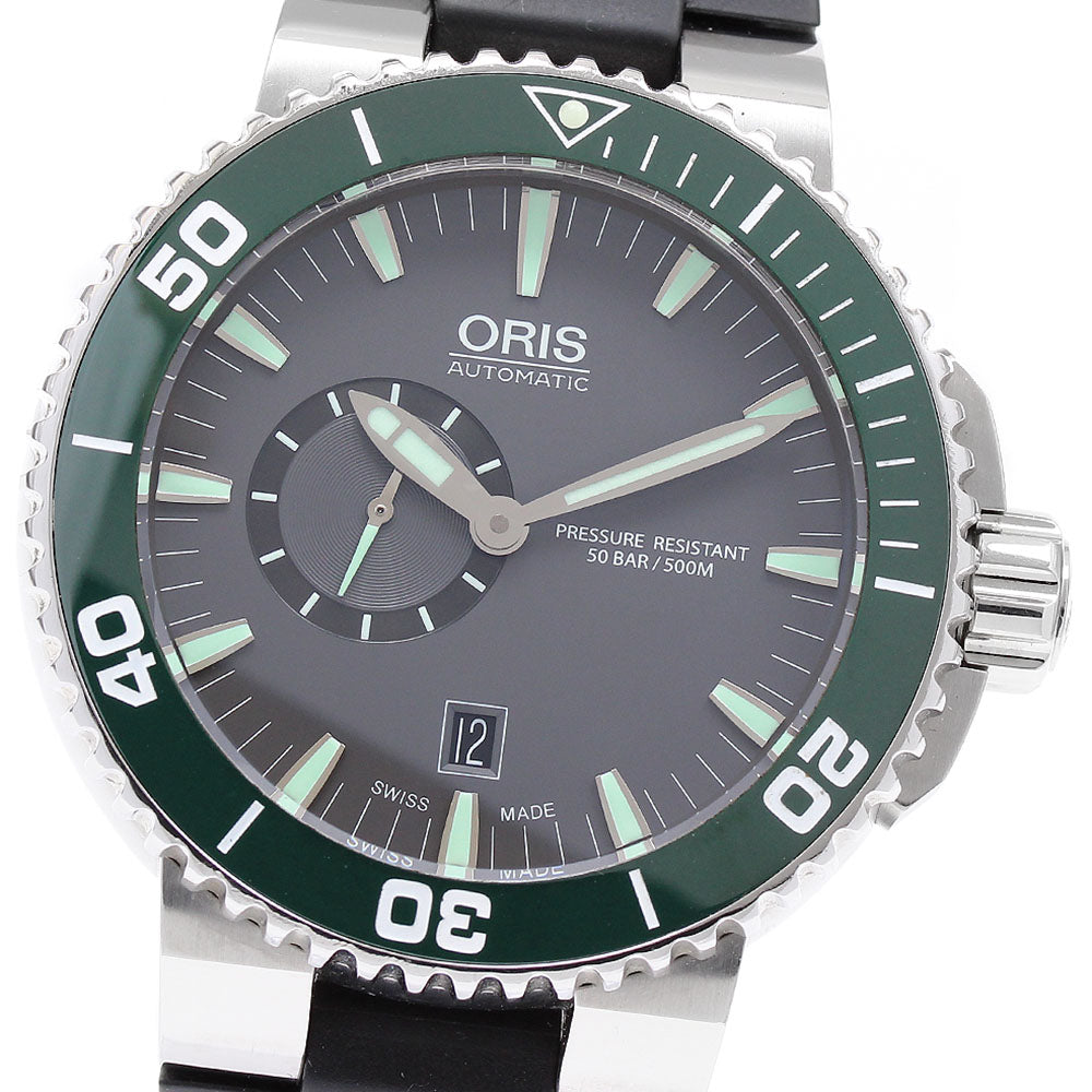ORIS 01 743 7673 4137-07 8 26 01PEB Aquis Date Automatic Men's Watch Excellent Condition with Warranty Card