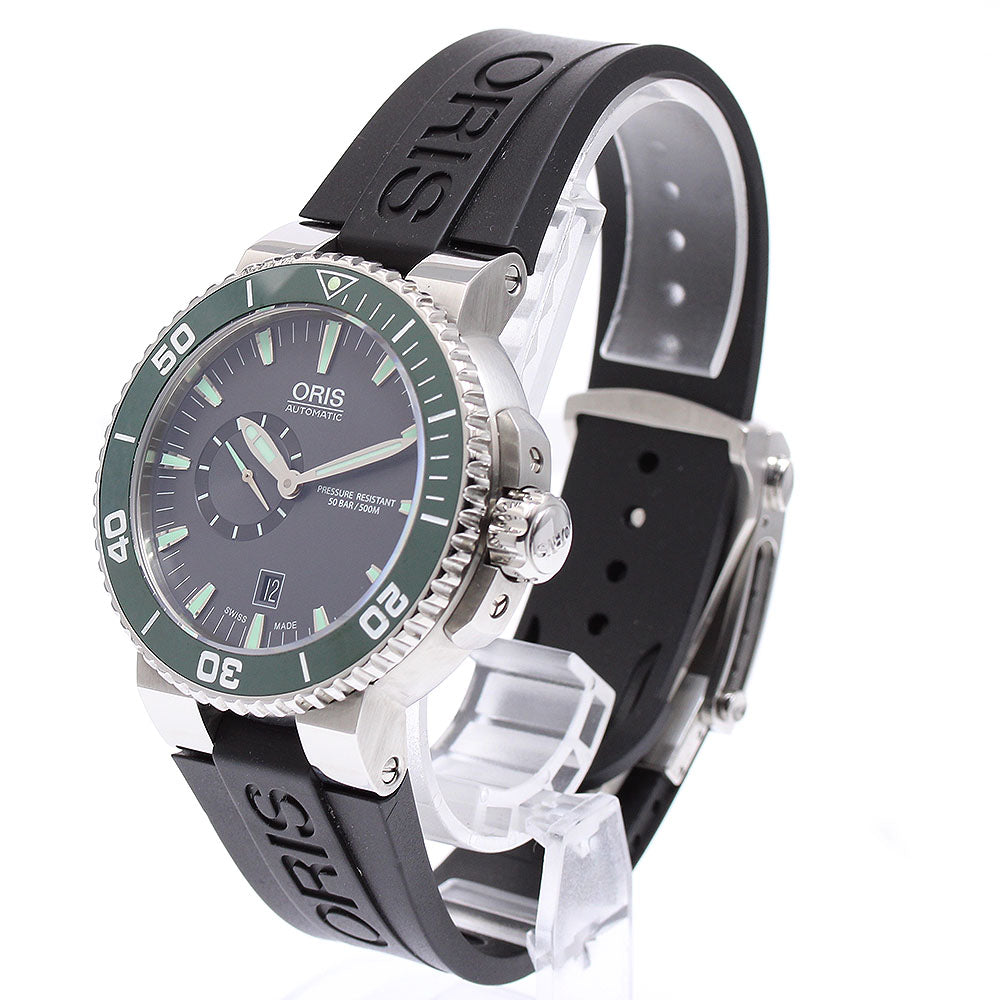 ORIS 01 743 7673 4137-07 8 26 01PEB Aquis Date Automatic Men's Watch Excellent Condition with Warranty Card