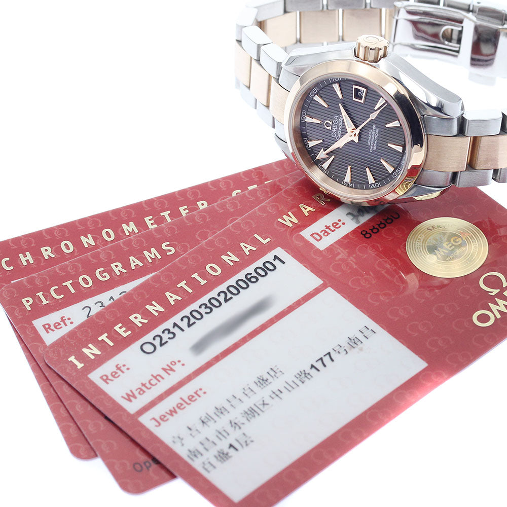 OMEGA 231.20.30.20.06.001 Seamaster Aqua Terra Co-Axial PG Bezel Automatic Women's Watch Excellent Condition with Warranty.