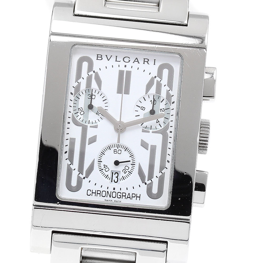 BVLGARI RTC49S Rettangolo Date Chronograph Quartz Men's Watch