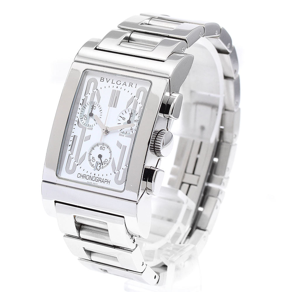BVLGARI RTC49S Rettangolo Date Chronograph Quartz Men's Watch
