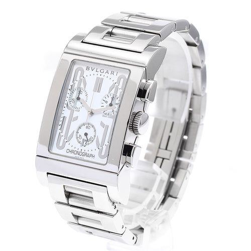 BVLGARI RTC49S Rettangolo Date Chronograph Quartz Men's Watch