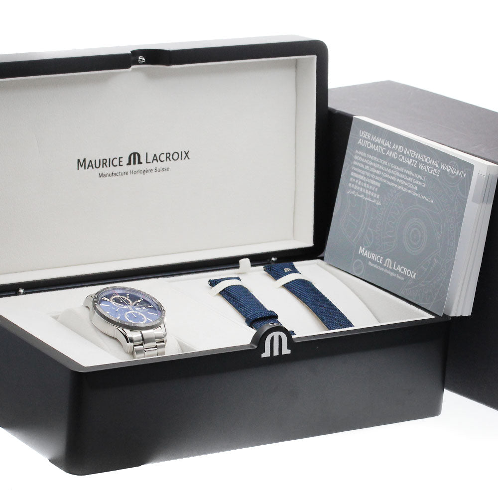 MAURICE LACROIX PT6038-SSL2H-430-C Pontos Chronograph Day-Date Automatic Men's Watch Excellent Condition with Box and Warranty Card.