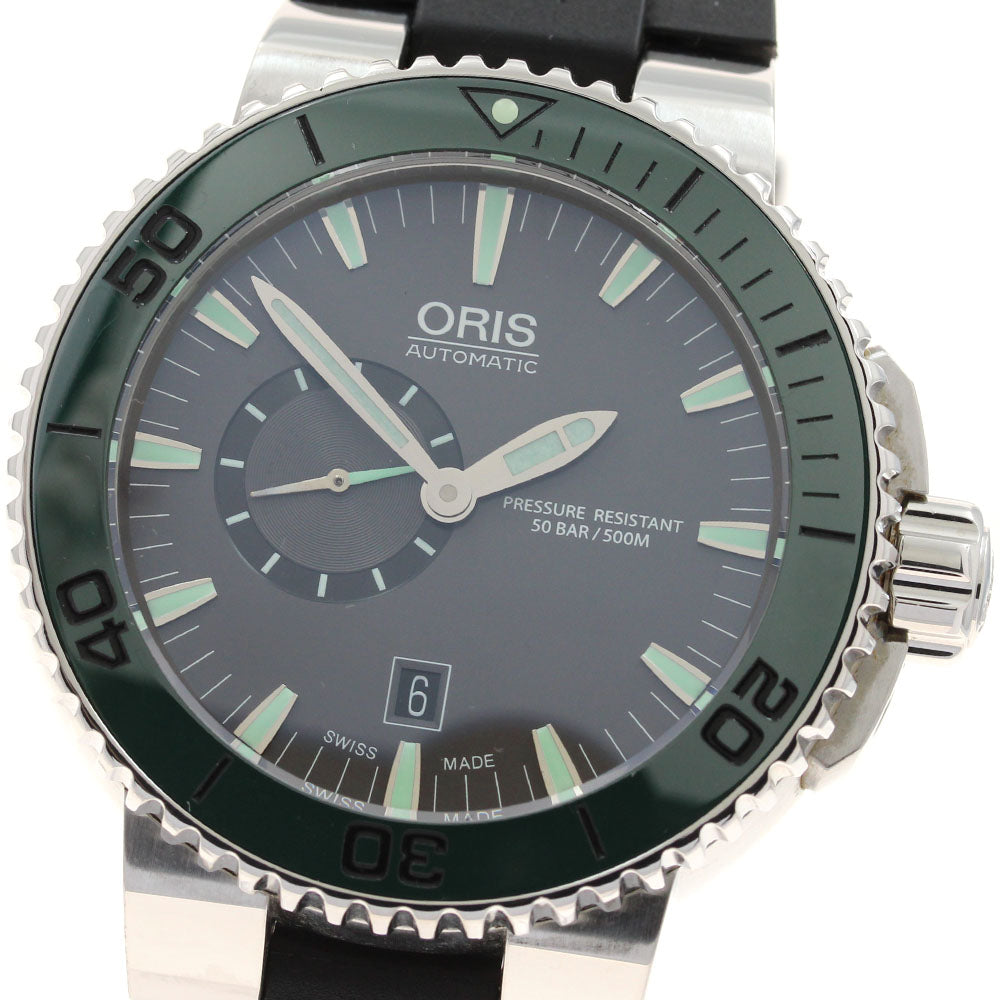 ORIS 01 743 7673 4157-07 8 26 01PEB Aquis Date Automatic Men's Watch Excellent Condition with Warranty.