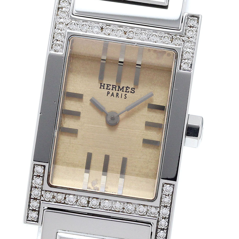 HERMES TA1.230 Tandem Diamond Bezel Quartz Women's Watch