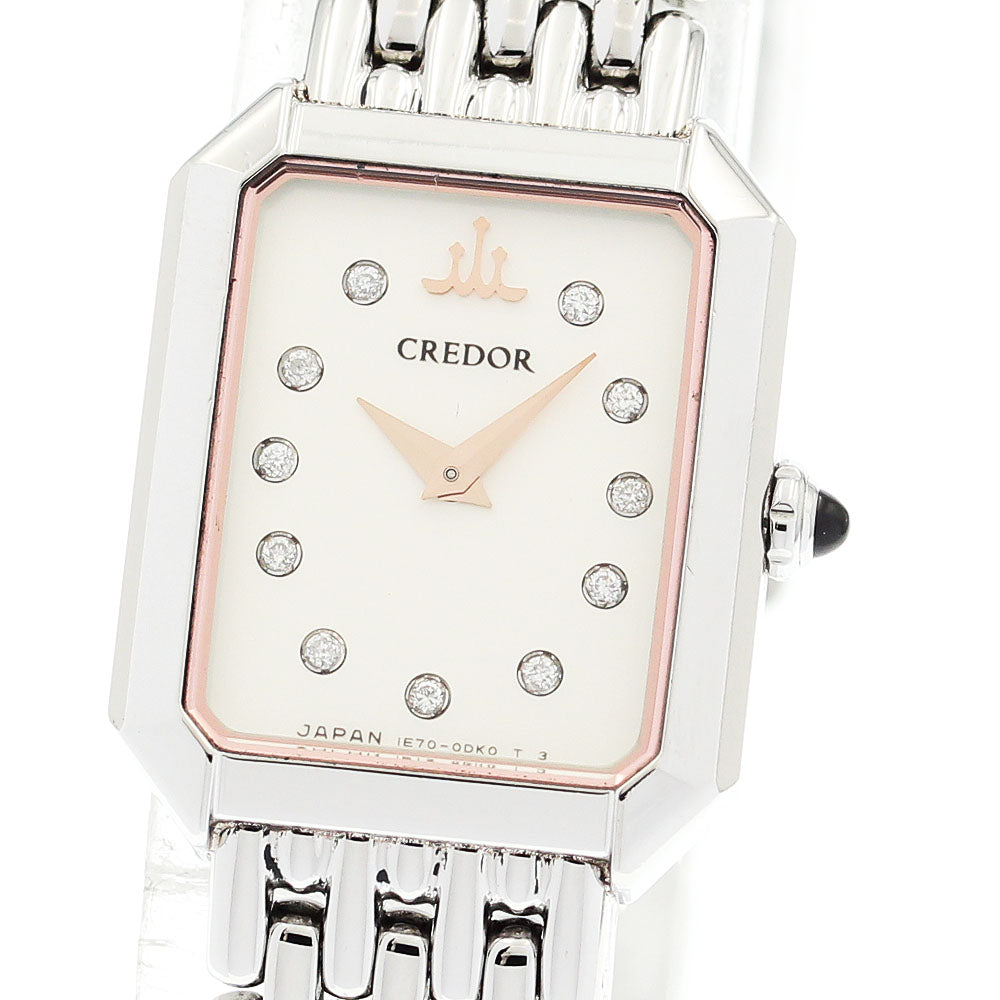 SEIKO 1E70-0CH0/GSTE883 Credor Signo 11-Diamond Quartz Women's Watch
