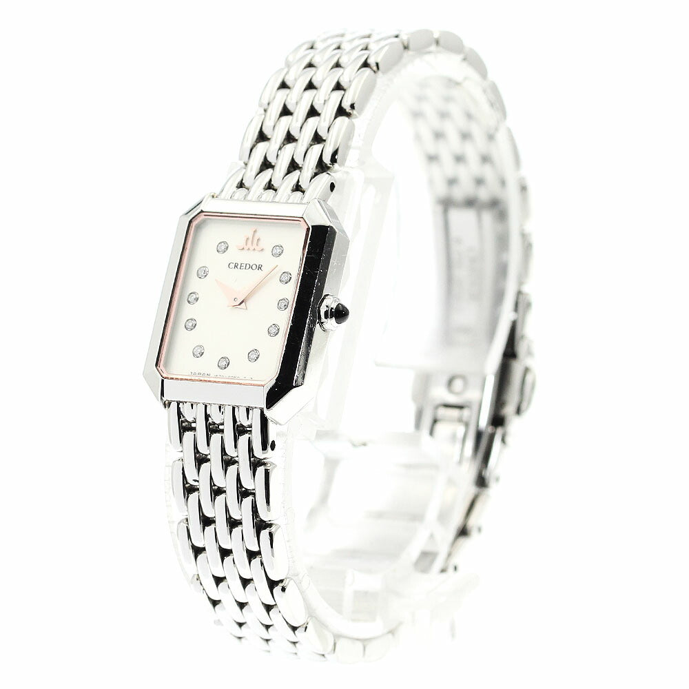 SEIKO 1E70-0CH0/GSTE883 Credor Signo 11-Diamond Quartz Women's Watch