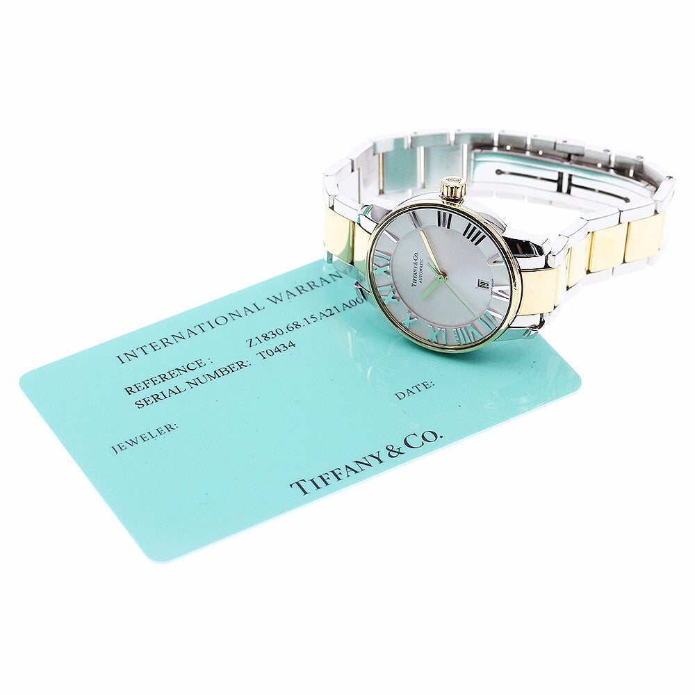 TIFFANY&Co. Z1830.68.15A21A00A Atlas Dome Date Automatic Ladies' Watch with Warranty Card
