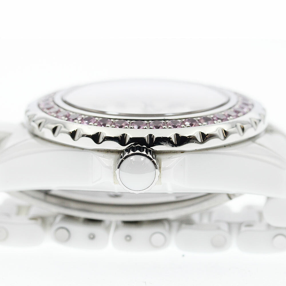 CHANEL H1181 J12 Pink Sapphire Bezel Quartz Women's Watch (Good Condition)