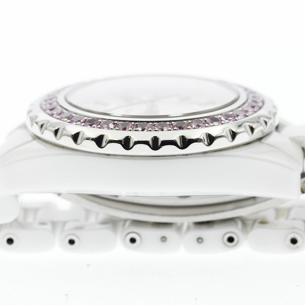 CHANEL H1181 J12 Pink Sapphire Bezel Quartz Women's Watch (Good Condition)