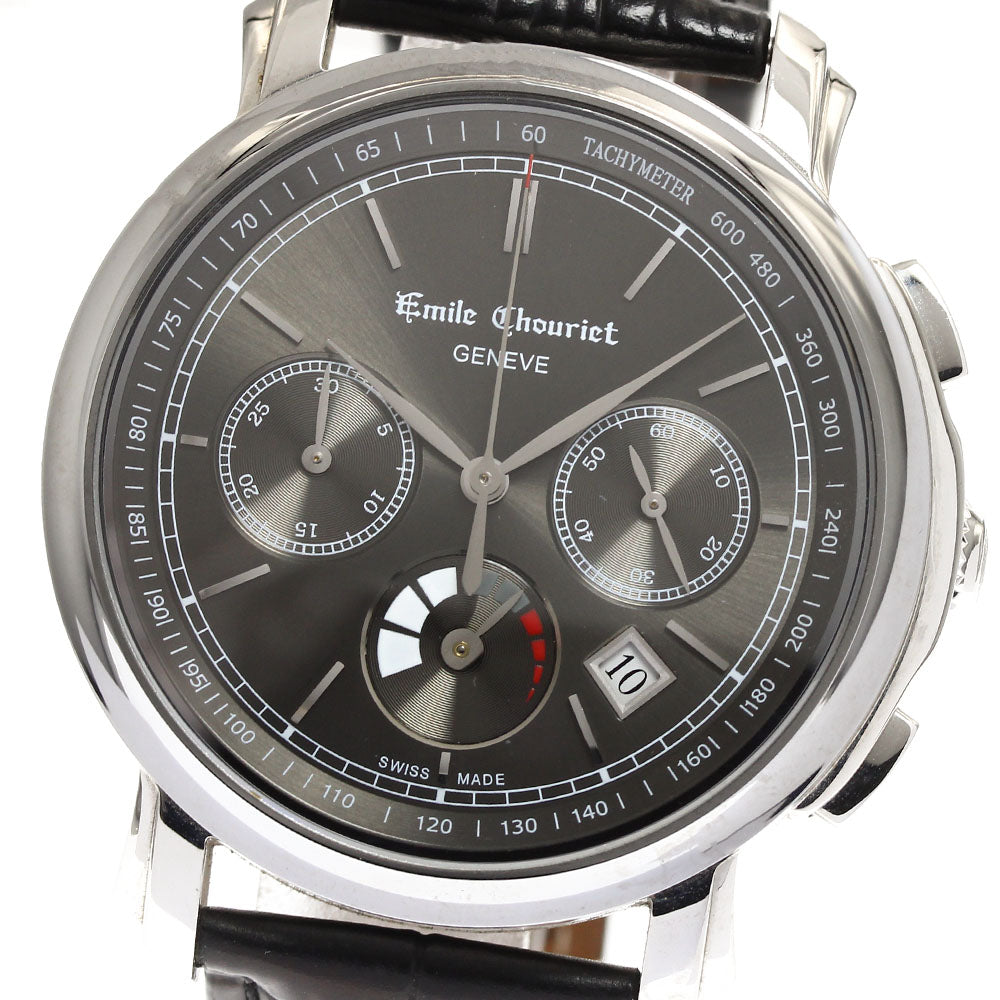 Emile Chouriet 16.1168.G42.6.8.68.2 LAC LEMAN Chronograph Date Automatic Men's Watch with Box and Warranty Card