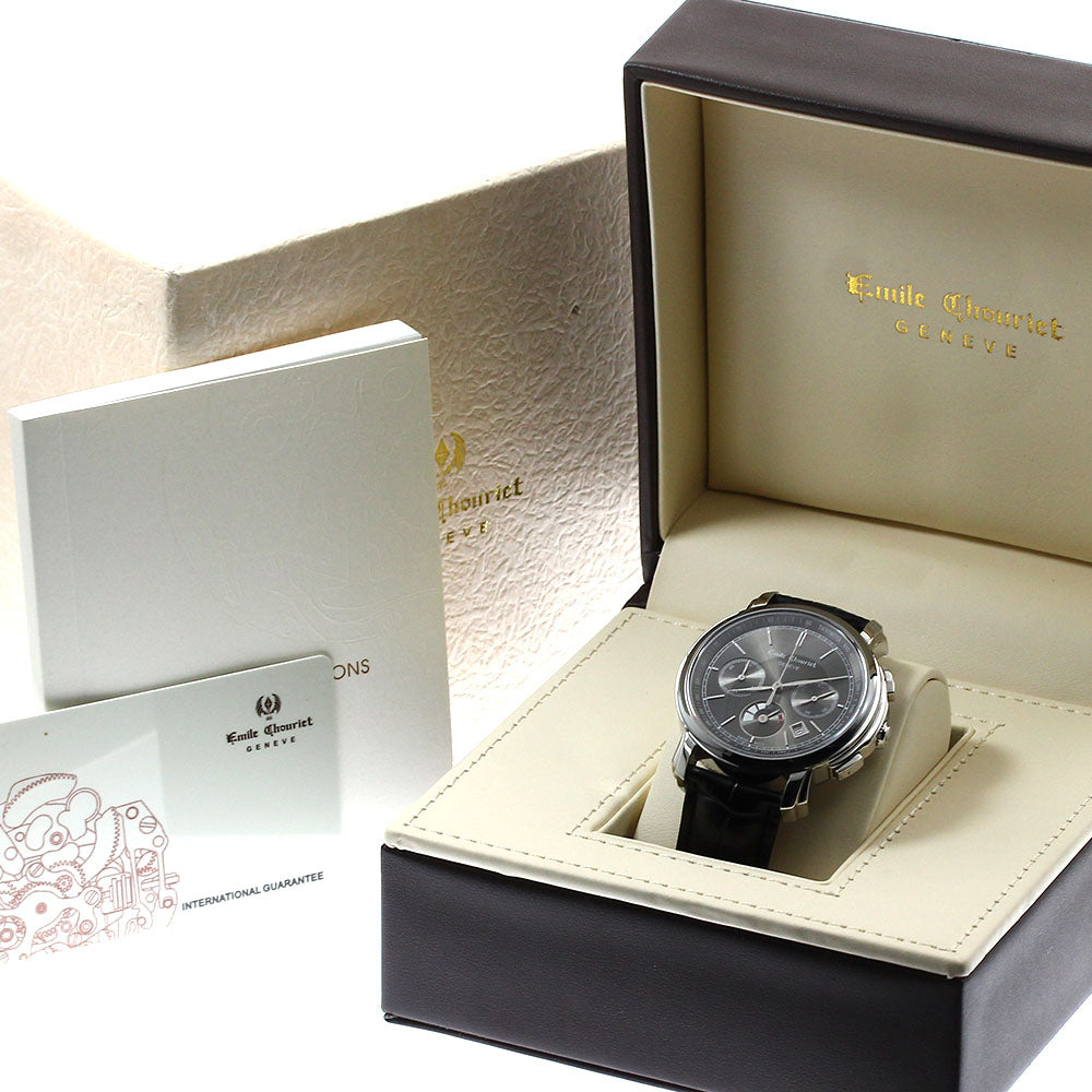 Emile Chouriet 16.1168.G42.6.8.68.2 LAC LEMAN Chronograph Date Automatic Men's Watch with Box and Warranty Card