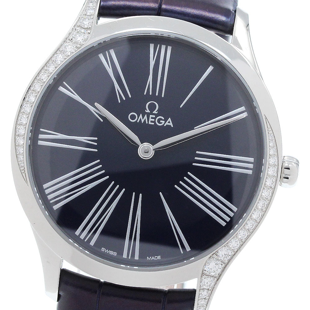 OMEGA 428.17.39.60.01.001 De Ville Tresor Side Diamond Quartz Ladies Watch (Good Condition)
