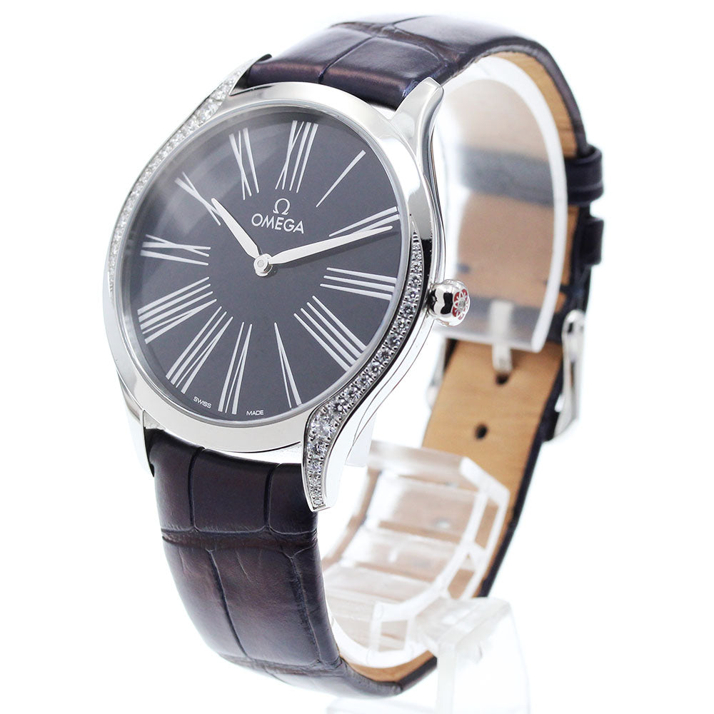 OMEGA 428.17.39.60.01.001 De Ville Tresor Side Diamond Quartz Ladies Watch (Good Condition)