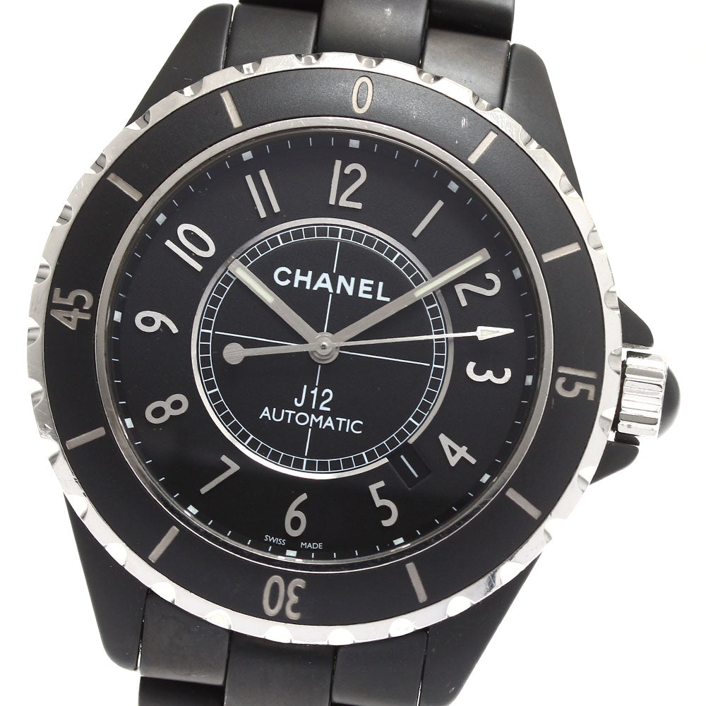 CHANEL H3131 J12 Matte Black Ceramic 42mm Automatic Men's Watch with Warranty Card