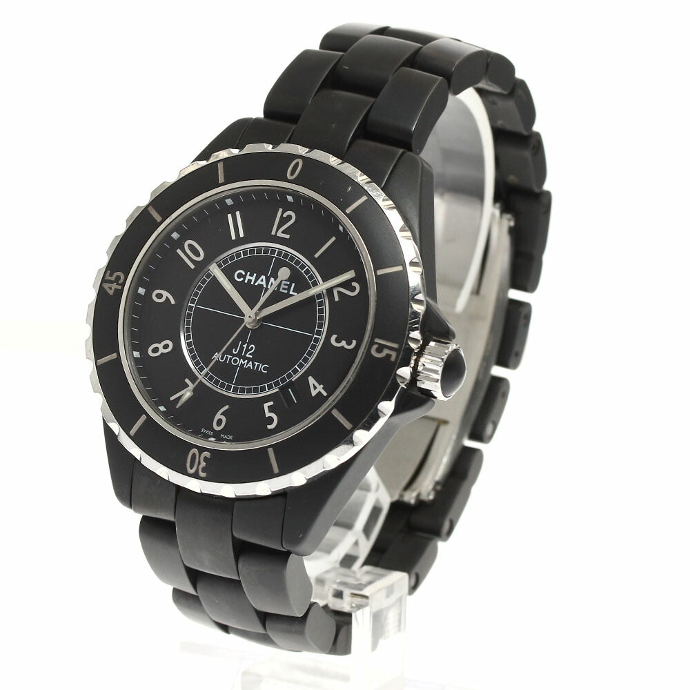 CHANEL H3131 J12 Matte Black Ceramic 42mm Automatic Men's Watch with Warranty Card