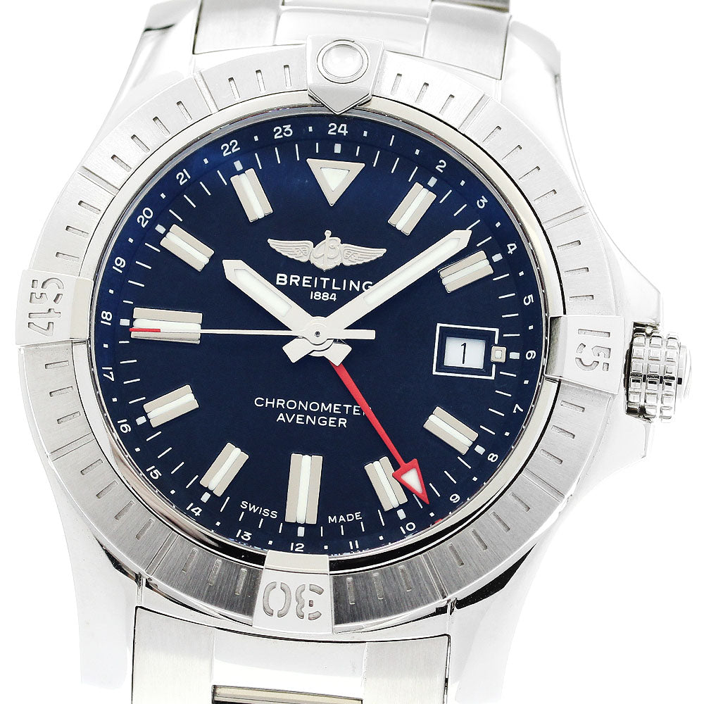 BREITLING A32397 Avenger Automatic 43 GMT Date Automatic Men's Watch Excellent Condition with Inner Box and Warranty Card.