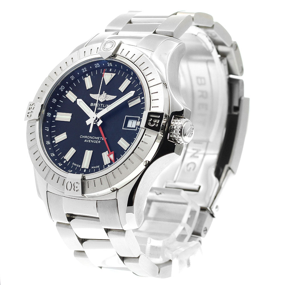 BREITLING A32397 Avenger Automatic 43 GMT Date Automatic Men's Watch Excellent Condition with Inner Box and Warranty Card.