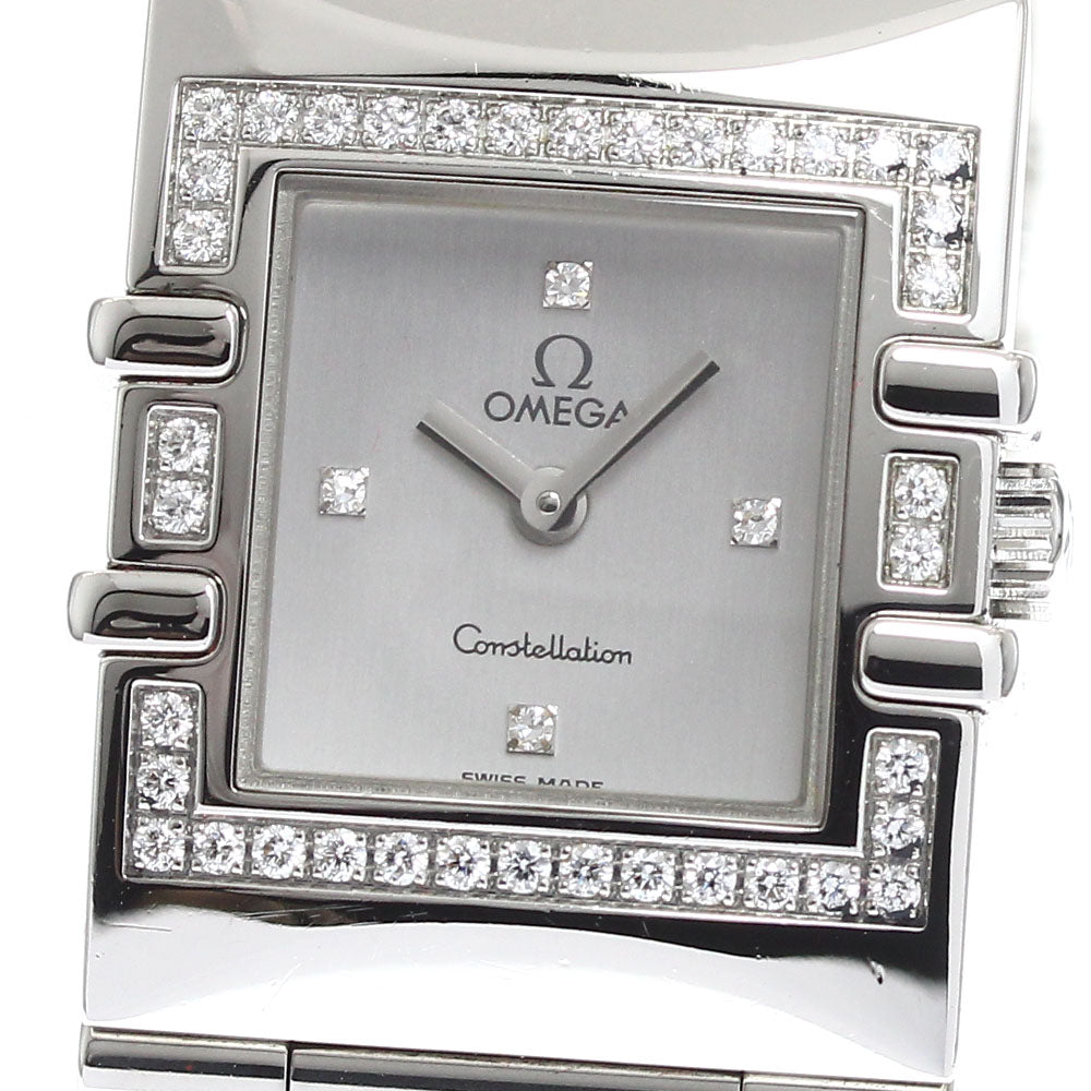 OMEGA 1528.36 Constellation Carre Quadra Diamond Bezel 4P Diamond Quartz Ladies
