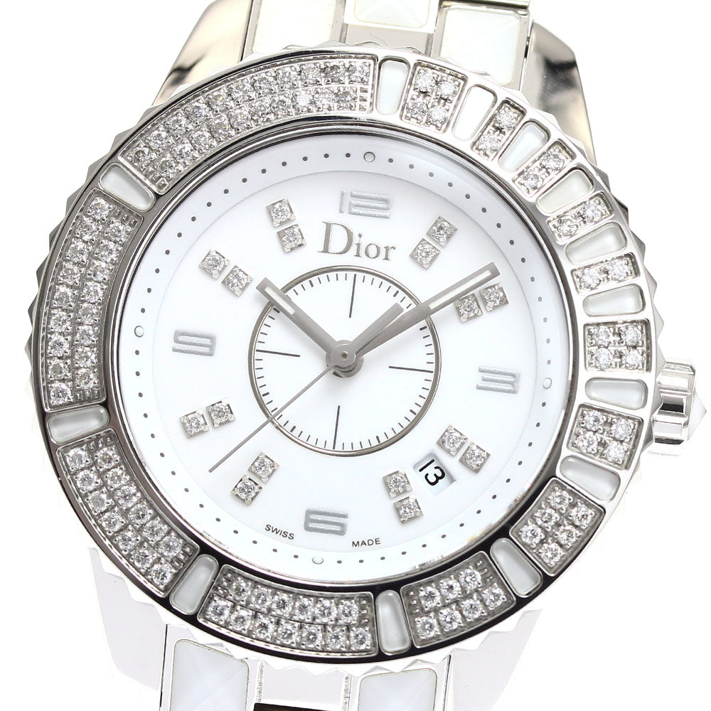 Dior CD113118 Crystal Diamond Bezel Quartz Ladies Watch - Excellent Condition