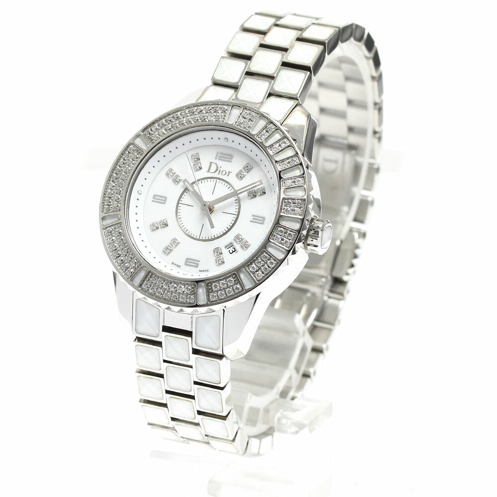 Dior CD113118 Crystal Diamond Bezel Quartz Ladies Watch - Excellent Condition