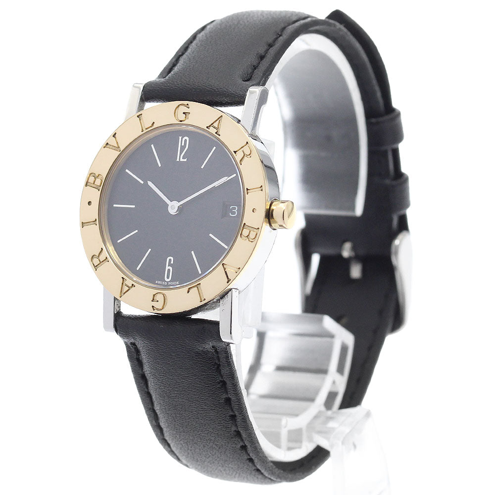 BVLGARI BB30SGL Bulgari YG Bezel Date Quartz Boys' Watch