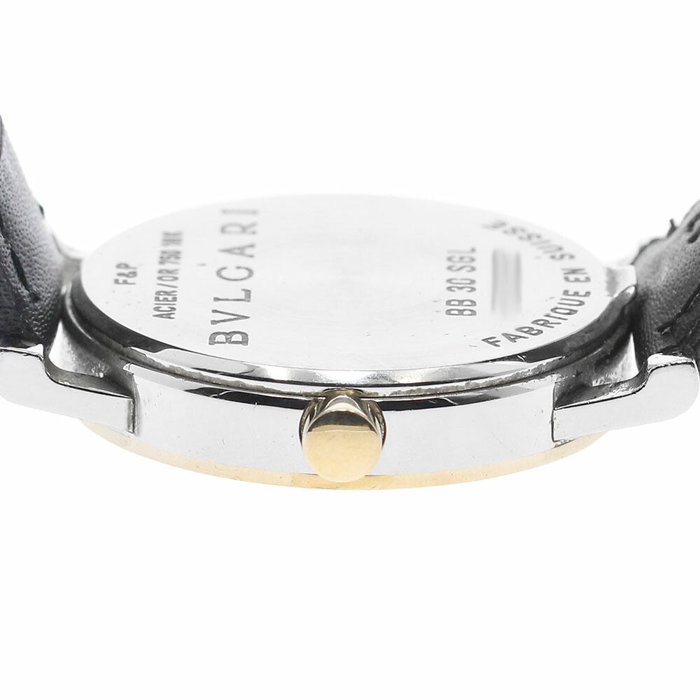 BVLGARI BB30SGL Bulgari YG Bezel Date Quartz Boys' Watch