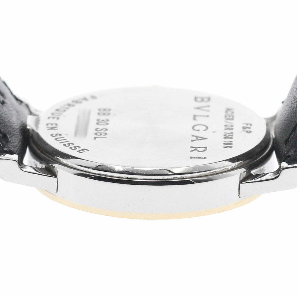 BVLGARI BB30SGL Bulgari YG Bezel Date Quartz Boys' Watch