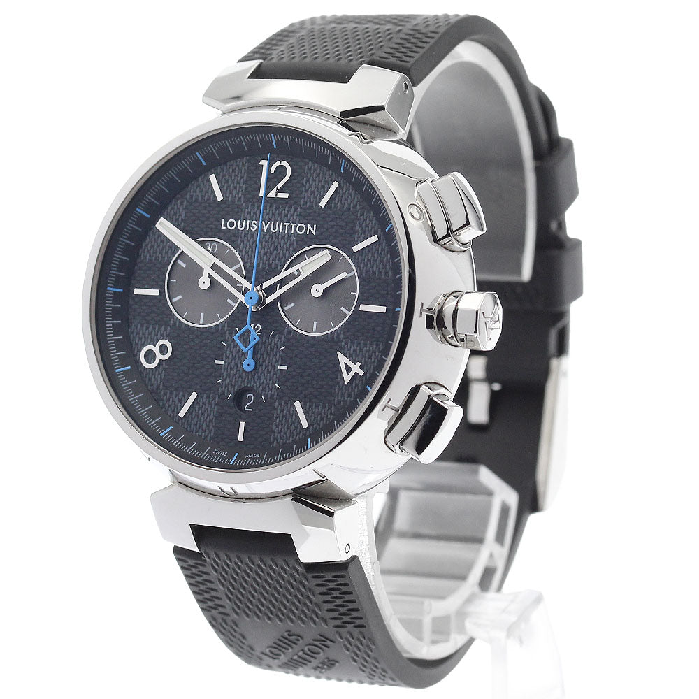 LOUIS VUITTON QA094 Tambour GM Damier Graphite Chronograph Quartz Men's Watch