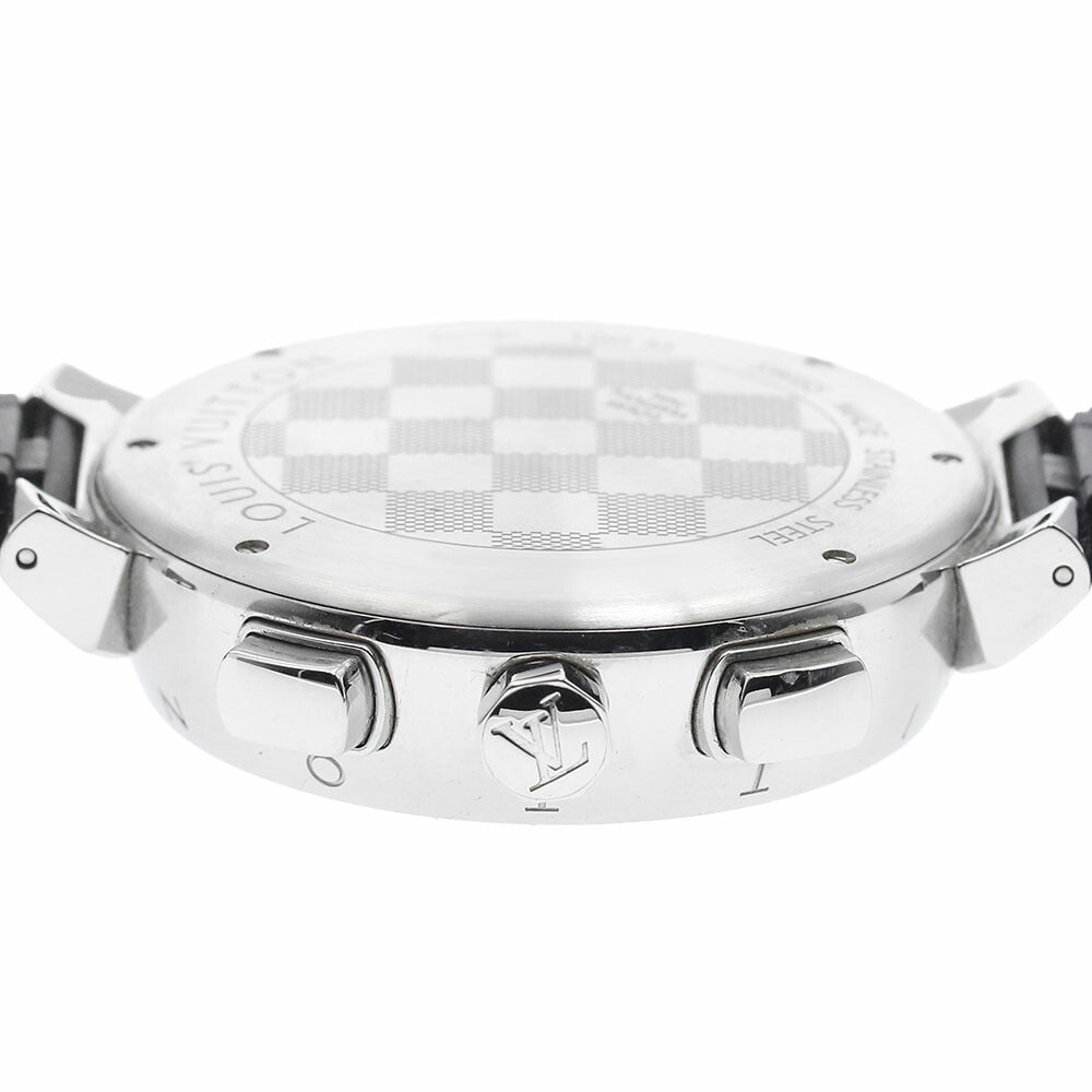 LOUIS VUITTON QA094 Tambour GM Damier Graphite Chronograph Quartz Men's Watch