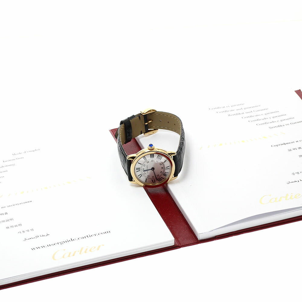 CARTIER W6700355 Ronde Solo SM K18YG Quartz Ladies Watch Excellent Condition with Warranty.