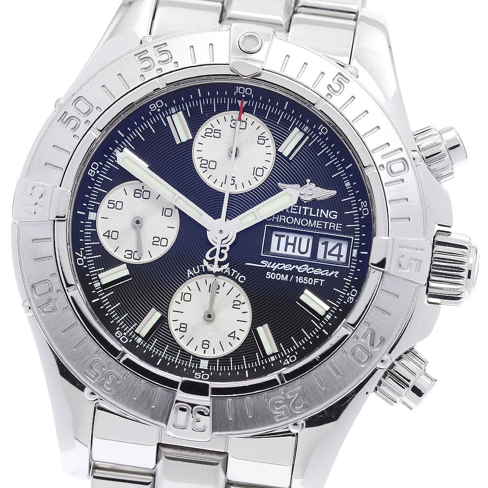 BREITLING A13340 Superocean Chronograph Day-Date Automatic Men's Watch Excellent Condition with Warranty.