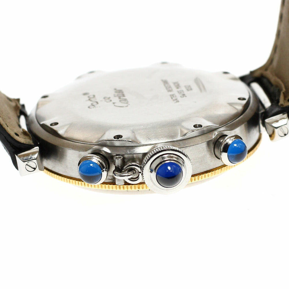 CARTIER W3101155 Pasha Chrono 38 YG Bezel Quartz Men's Watch