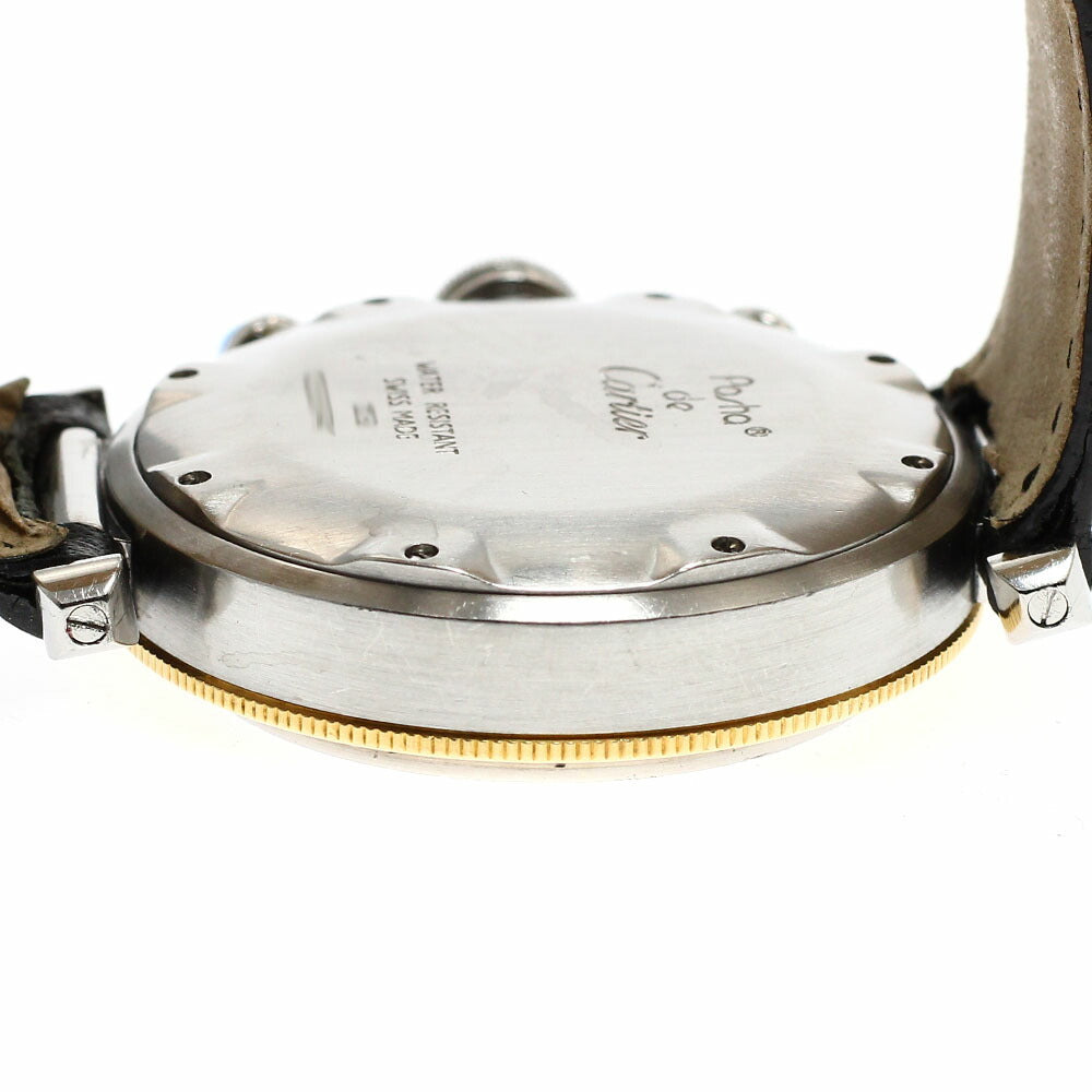 CARTIER W3101155 Pasha Chrono 38 YG Bezel Quartz Men's Watch