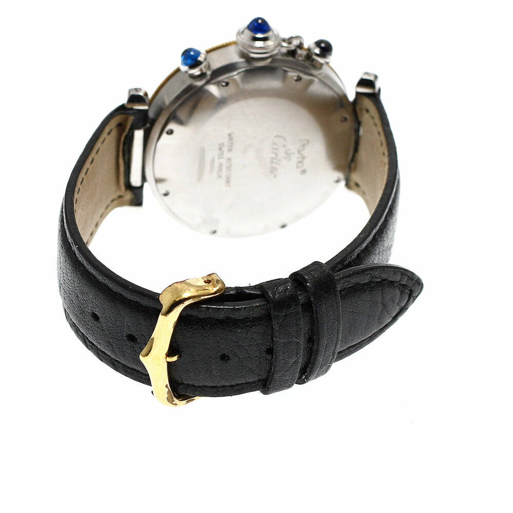 CARTIER W3101155 Pasha Chrono 38 YG Bezel Quartz Men's Watch