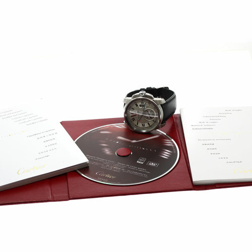 CARTIER W7100037 Calibre de Date Automatic Men's Watch Excellent Condition with Warranty Card