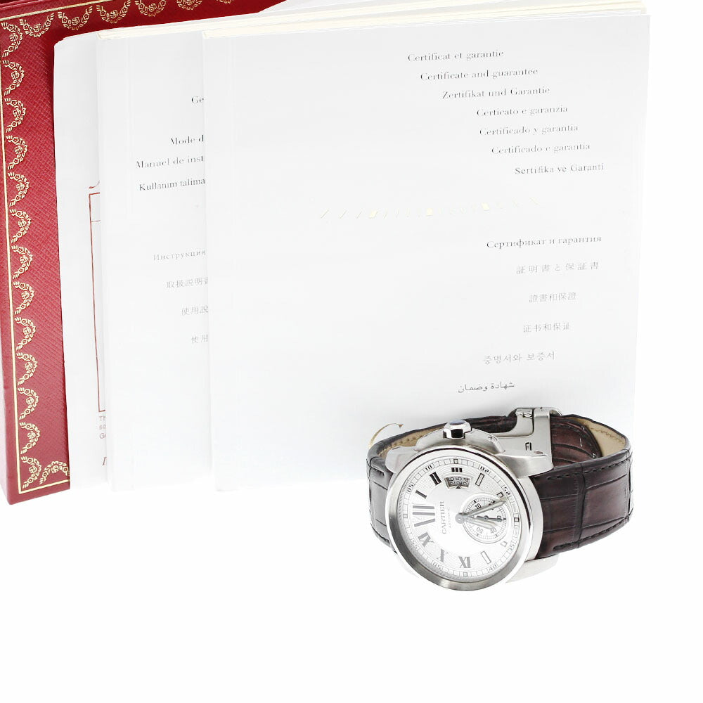 CARTIER W7100037 Calibre de Date Automatic Men's Watch with Warranty Card