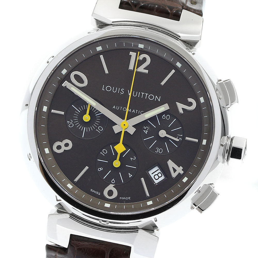 LOUIS VUITTON Q1121 Tambour Date Chronograph Automatic Men's Watch with Warranty