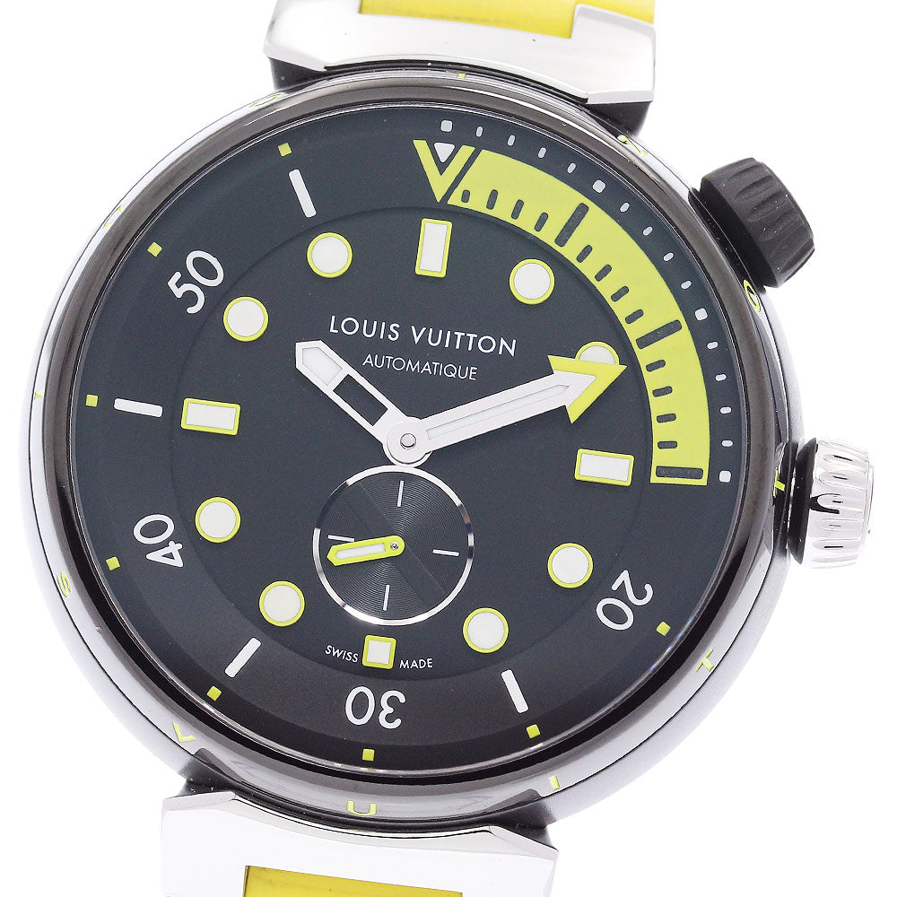 LOUIS VUITTON QA122 Tambour Street Diver Small Seconds Automatic Men's Watch Excellent Condition with Box and Warranty Card