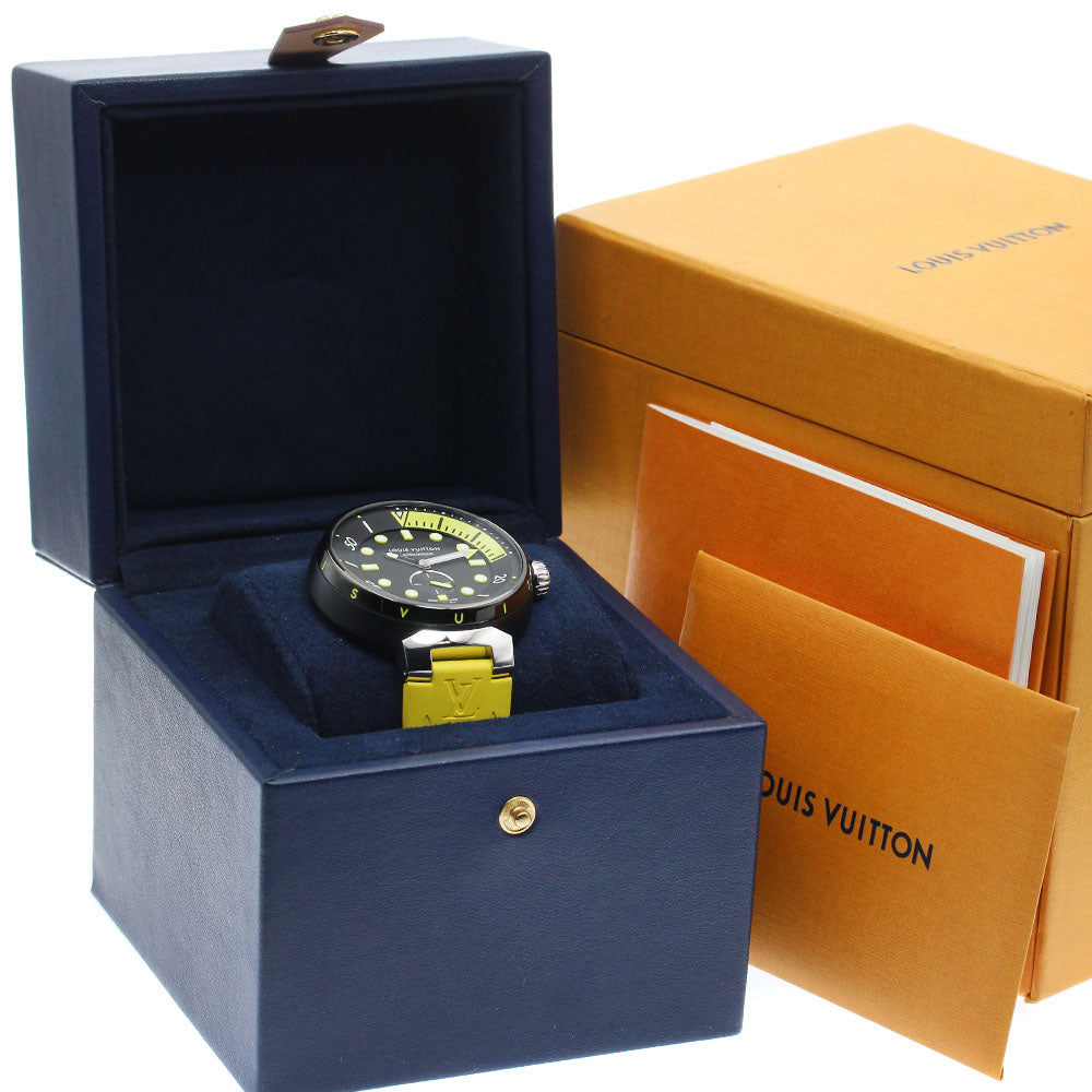 LOUIS VUITTON QA122 Tambour Street Diver Small Seconds Automatic Men's Watch Excellent Condition with Box and Warranty Card
