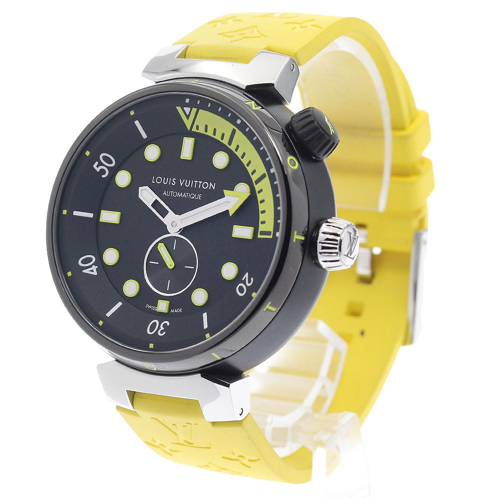 LOUIS VUITTON QA122 Tambour Street Diver Small Seconds Automatic Men's Watch Excellent Condition with Box and Warranty Card