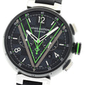 LOUIS VUITTON QA130Z Tambour Damier Graphite Race Chronograph Automatic Men's Watch Excellent Condition with Box and Warranty Card