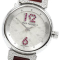 LOUIS VUITTON Q1214 Tambour Ruby Index Diamond Lug Quartz Ladies Watch (Good Condition)