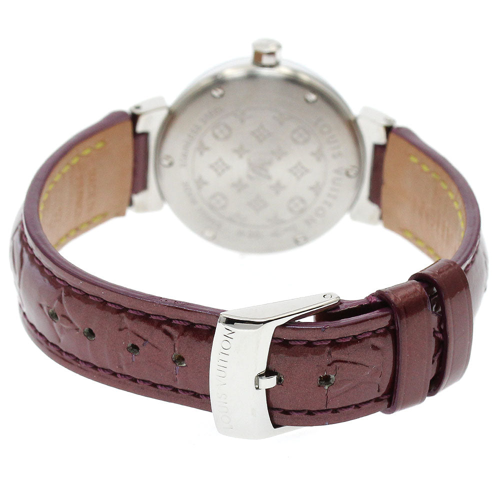 LOUIS VUITTON Q1214 Tambour Ruby Index Diamond Lug Quartz Ladies Watch (Good Condition)