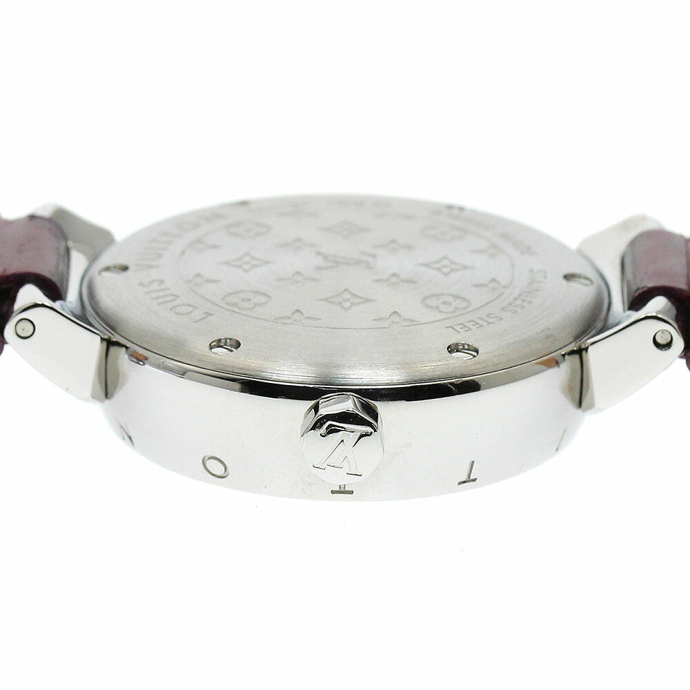 LOUIS VUITTON Q1214 Tambour Ruby Index Diamond Lug Quartz Ladies Watch (Good Condition)